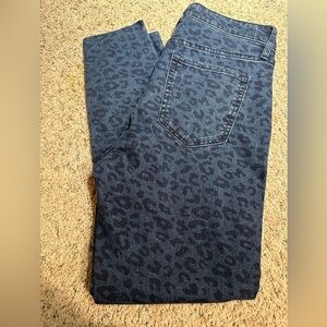 Gap Blue Leopard Jeggings  10